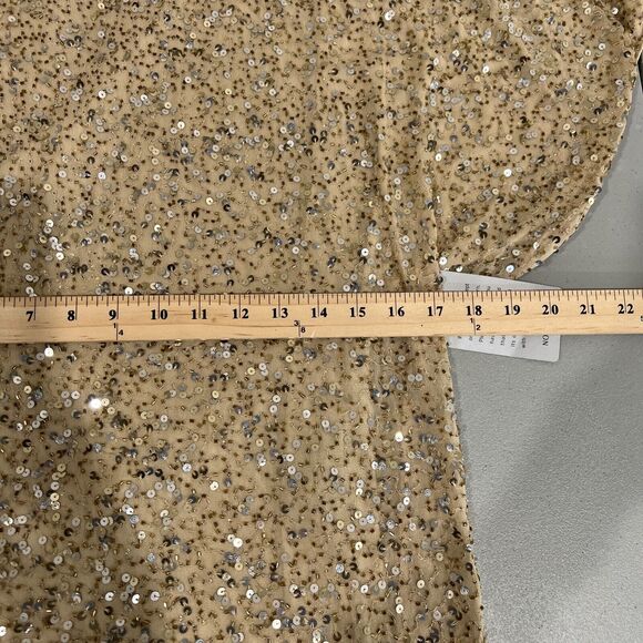 Aidan Mattox Dress Women 4 gold Beaded Sequin Mini Embellished - Picture 5 of 10